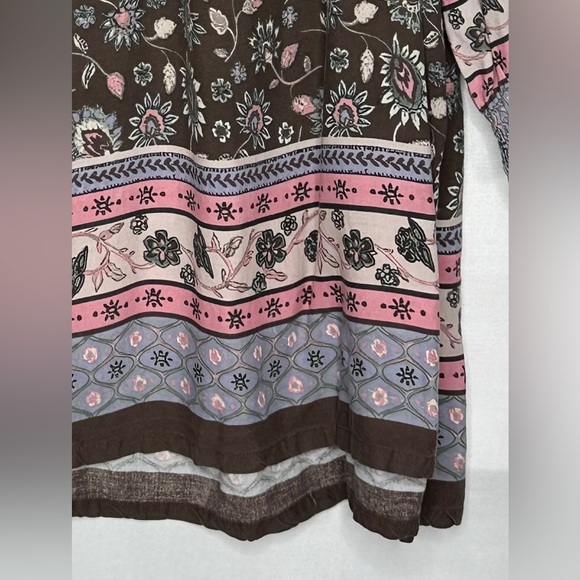 Natural Life Brown Pink Boho Tunic/Dress Top Sz XL - Picture 3 of 9
